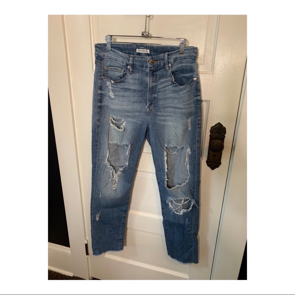 Good American Good Cuts Destroyed Raw Edge Jeans Size 12/31